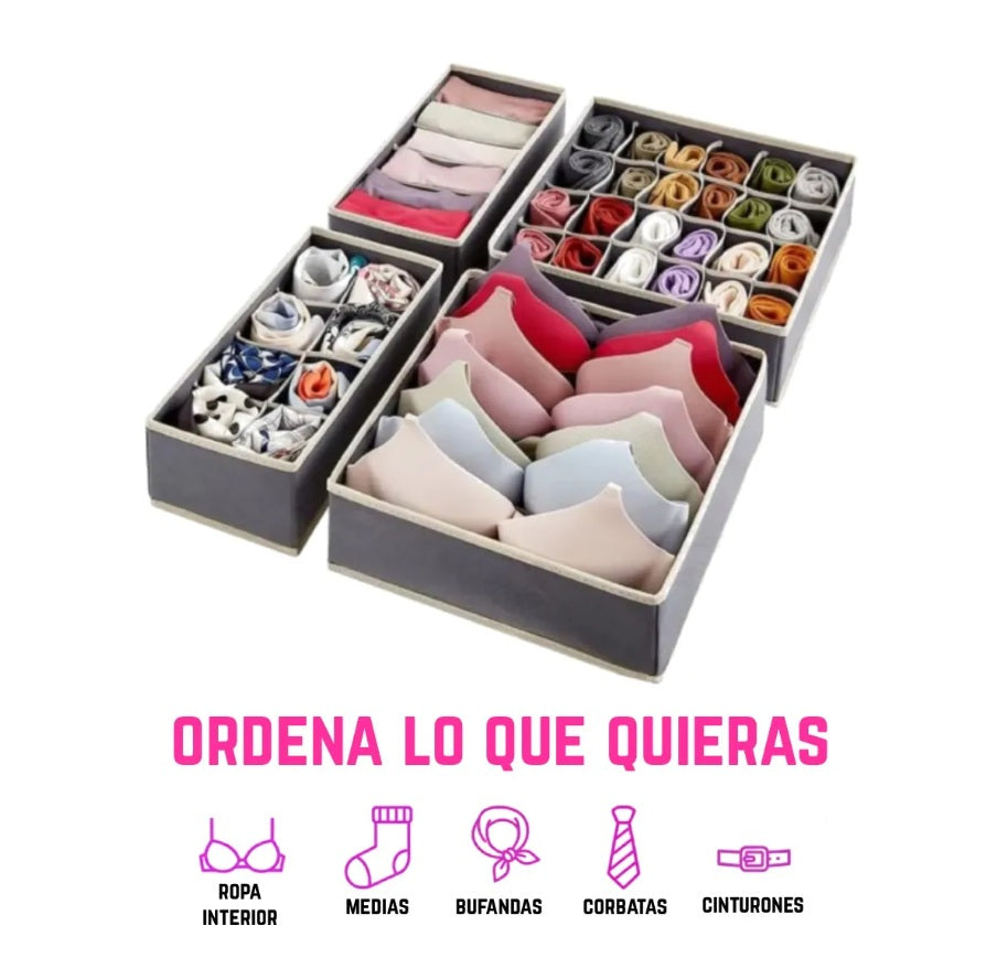 Kit Organizador de Cajones – Orden en Segundos (4 Piezas)